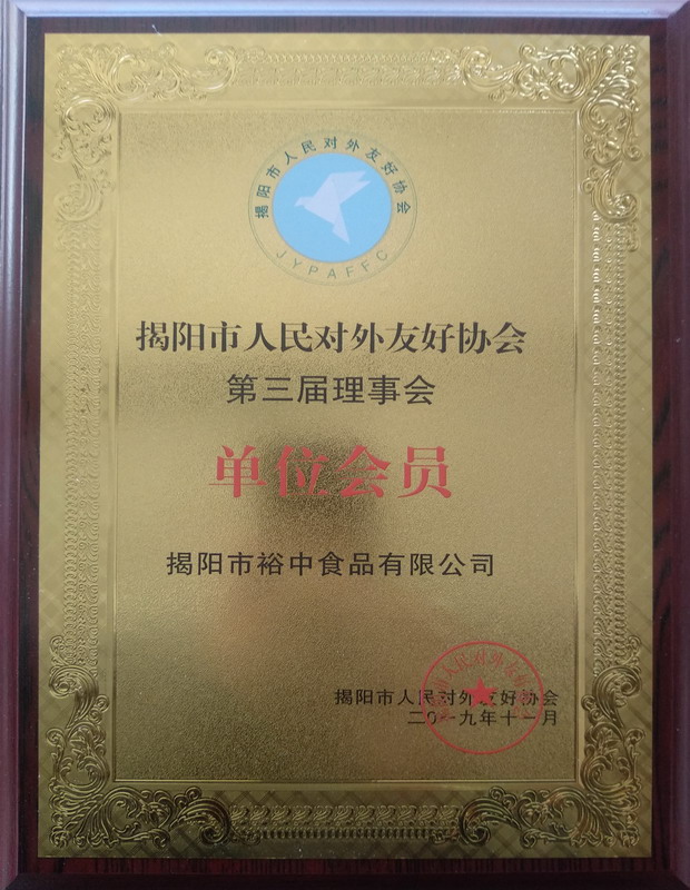 2019揭陽(yáng)市人民對(duì)外友好協(xié)會(huì) 單位會(huì)員